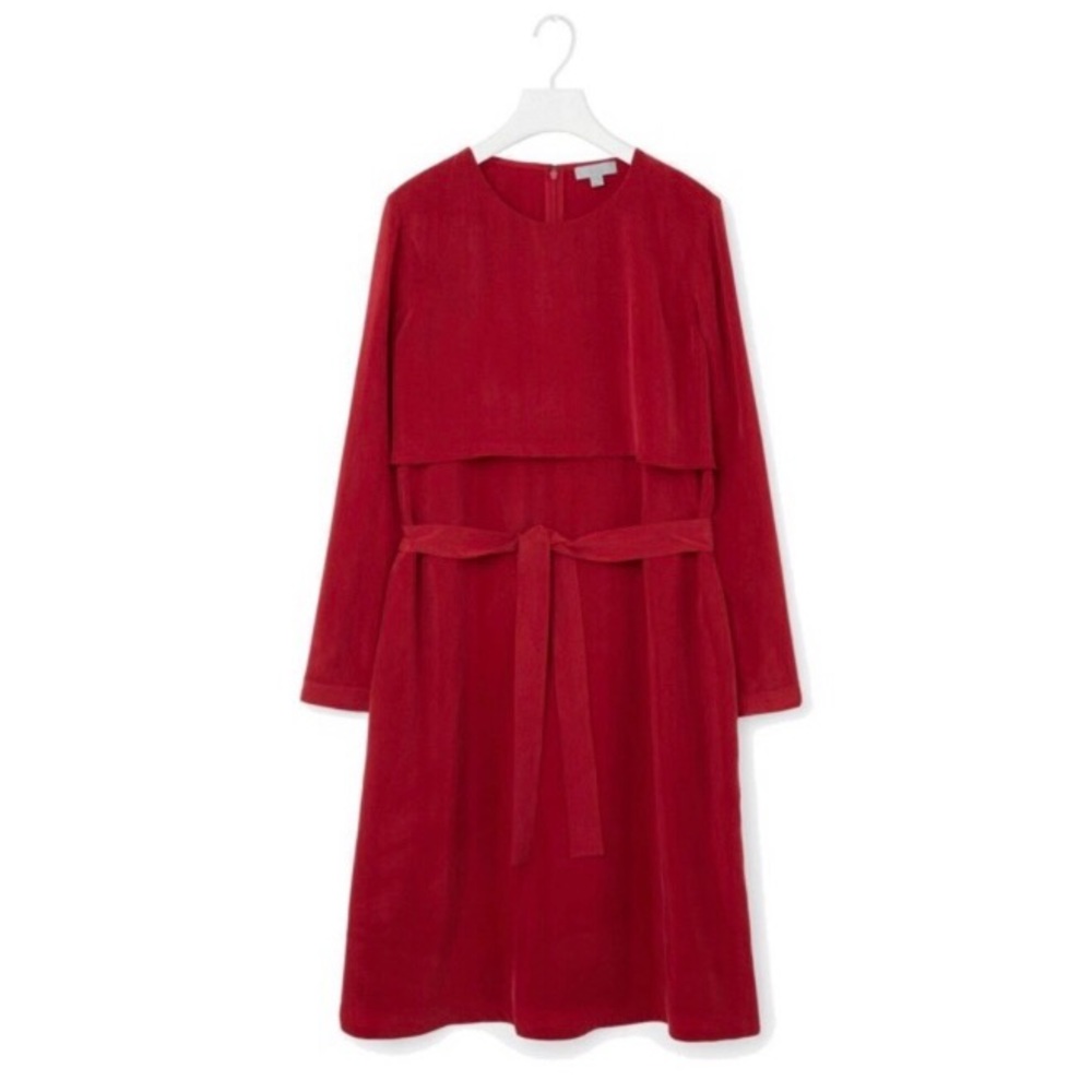 NWT COS Red Layered Front Dress